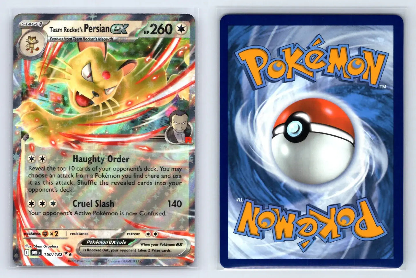Team Rocket's Persian ex 150/182 Double Rare Destined Rivals Pokemon Near Mint - Mastercoins