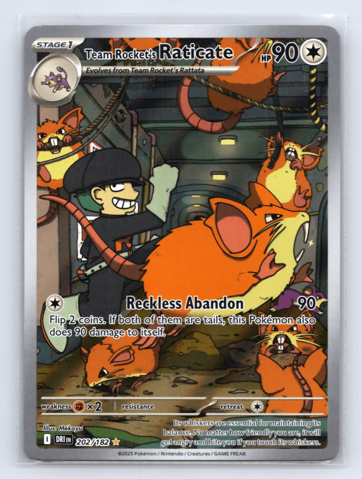 Team Rocket's Raticate 202/182 Illustration Rare Destined Rivals Pokemon NM - Mastercoins