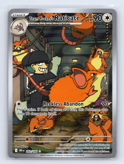 Team Rocket's Raticate 202/182 Illustration Rare Destined Rivals Pokemon NM - Mastercoins