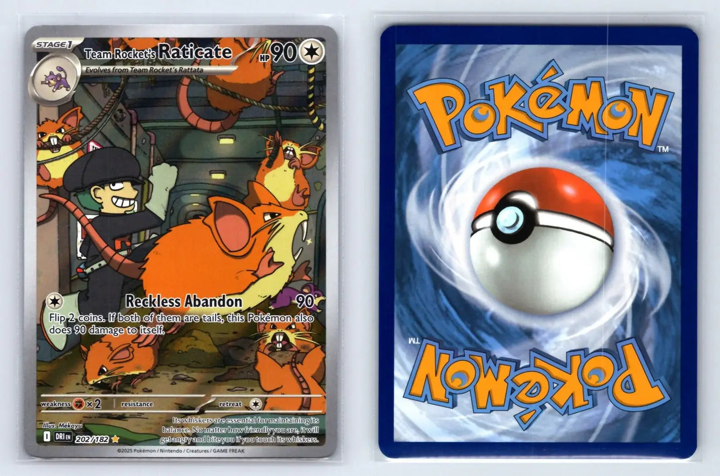 Team Rocket's Raticate 202/182 Illustration Rare Destined Rivals Pokemon NM - Mastercoins