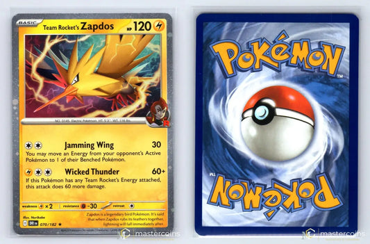 Team Rocket's Zapdos 070/182 Destined Rivals Pokemon NM - Mastercoins