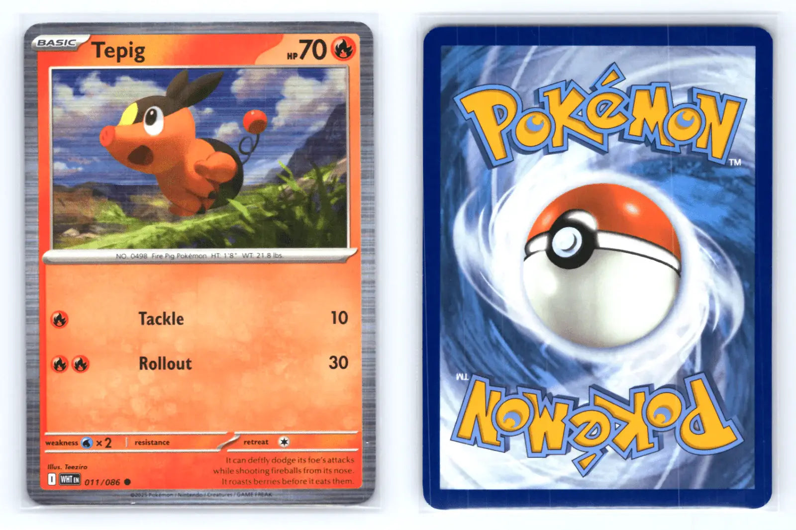 Tepig 011/086 Black Bolt and White Flare Holo Promo - Mastercoins