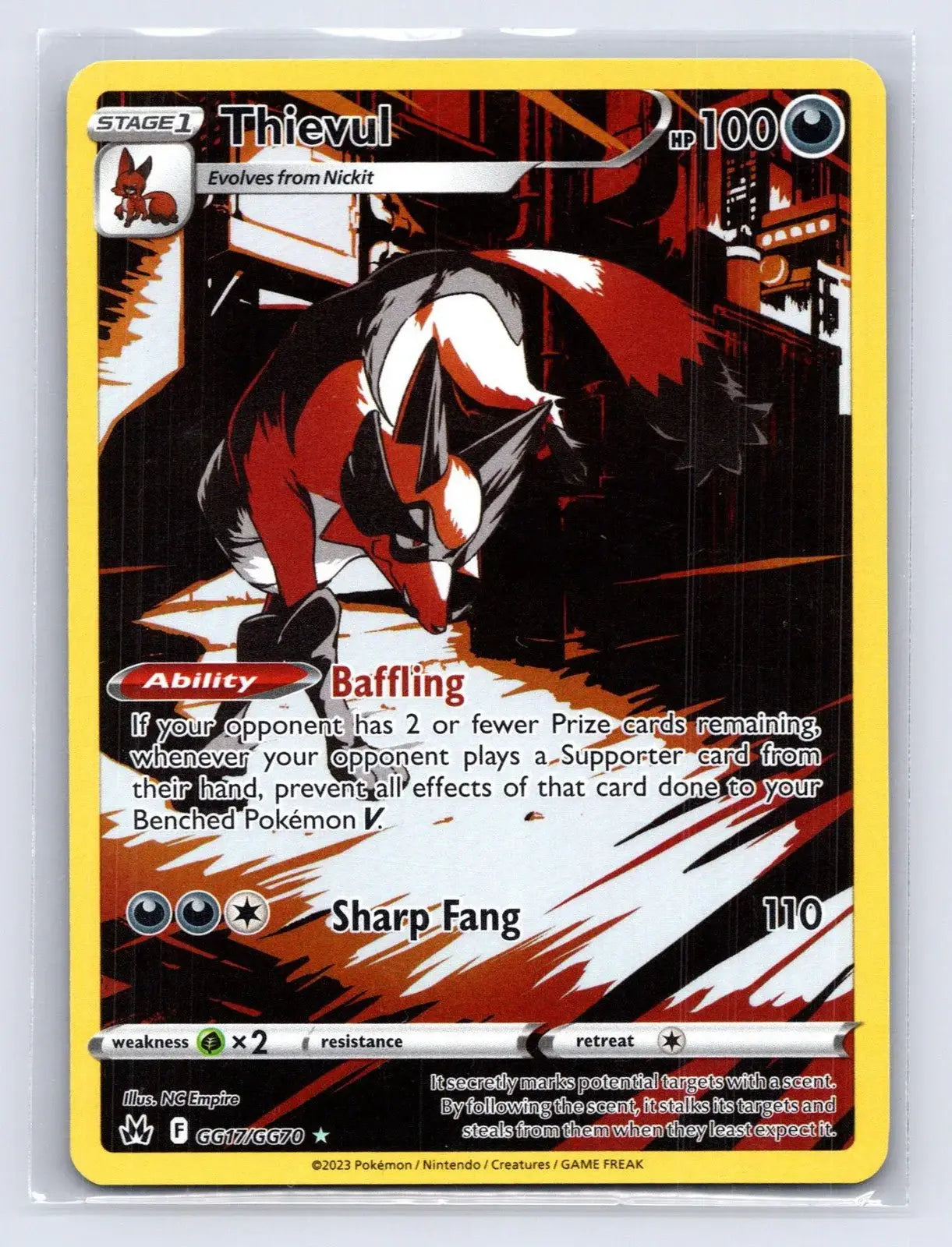 Thievul GG17/GG70 Crown Zenith Galarian Gallery Pokemon NM - Mastercoins