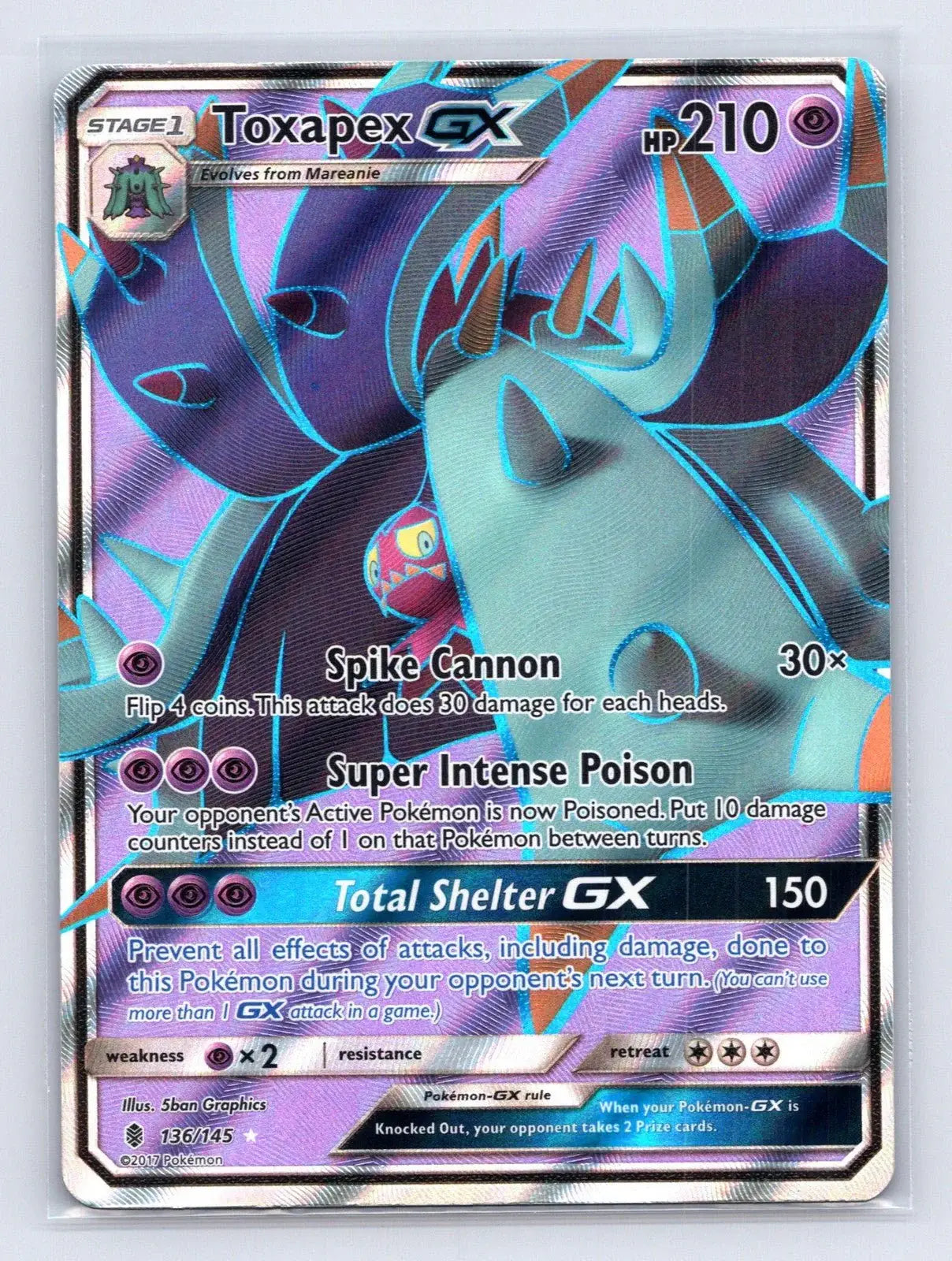 Toxapex GX 136/145 Guardians Rising Pokemon NM - Mastercoins
