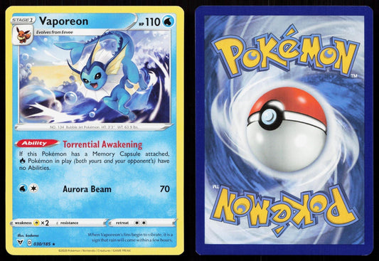 VAPOREON 030/185 VIVID VOLTAGE NM - Mastercoins