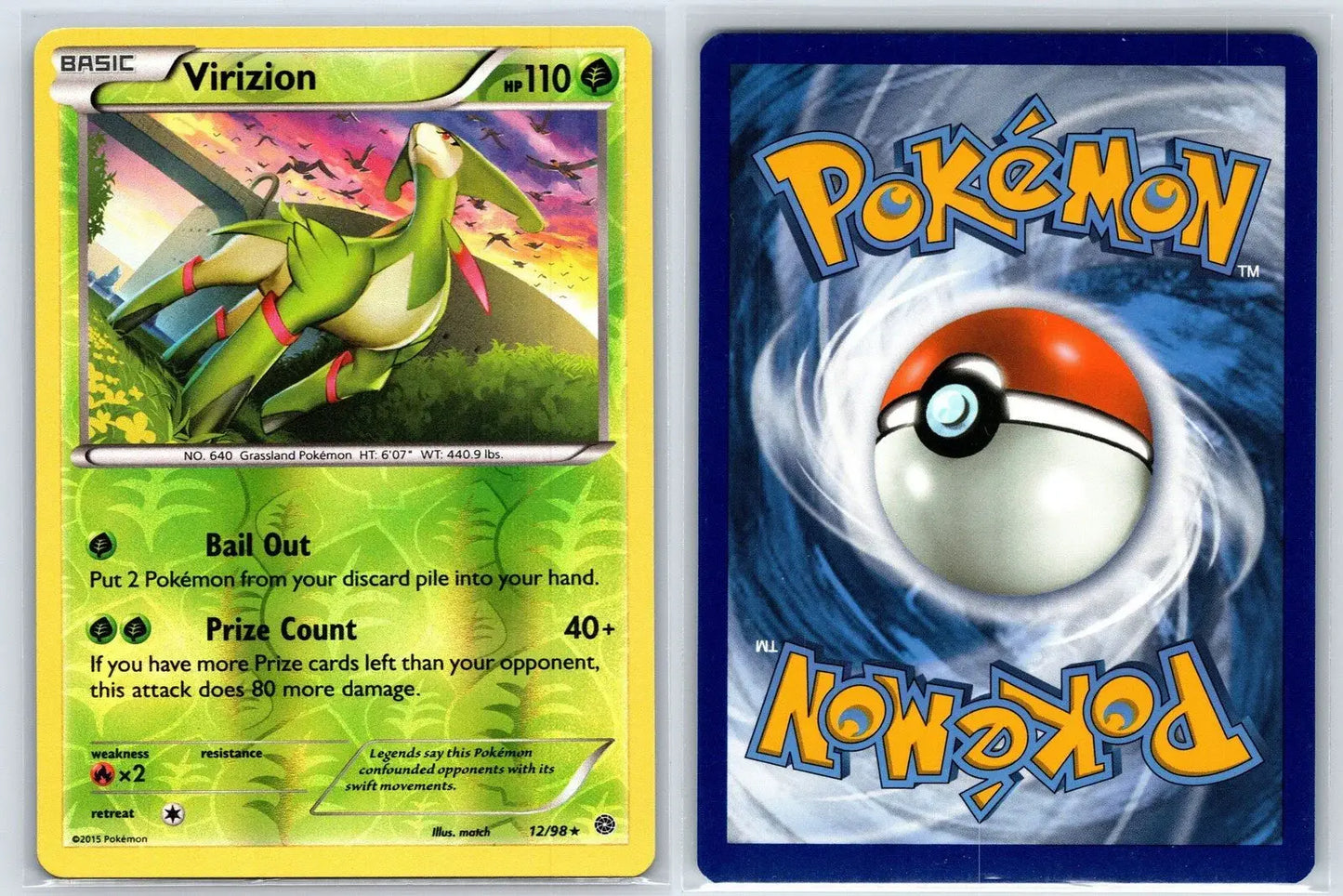Virizion 12/98 Reverse Holo Ancient Origins Pokemon NM - Mastercoins