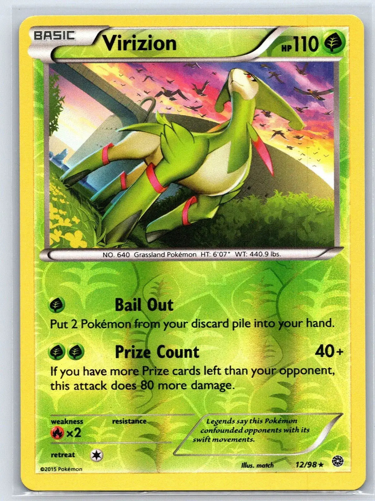 Virizion 12/98 Reverse Holo Ancient Origins Pokemon NM - Mastercoins