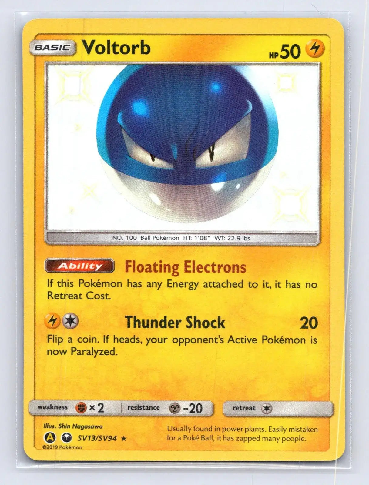 Voltorb SV13/SV94 Hidden Fates Shiny Vault Pokemon NM - Mastercoins