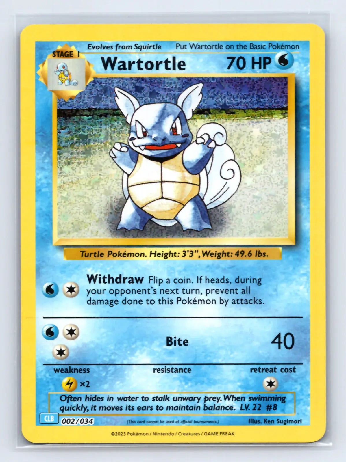 Wartortle 002/034 TCG Classic Blastoise Pokemon Near Mint - Mastercoins