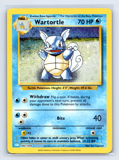 Wartortle 002/034 TCG Classic Blastoise Pokemon Near Mint - Mastercoins