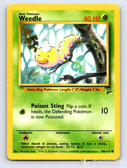 Weedle 100/130 Base Set 2 Pokemon MP - Mastercoins