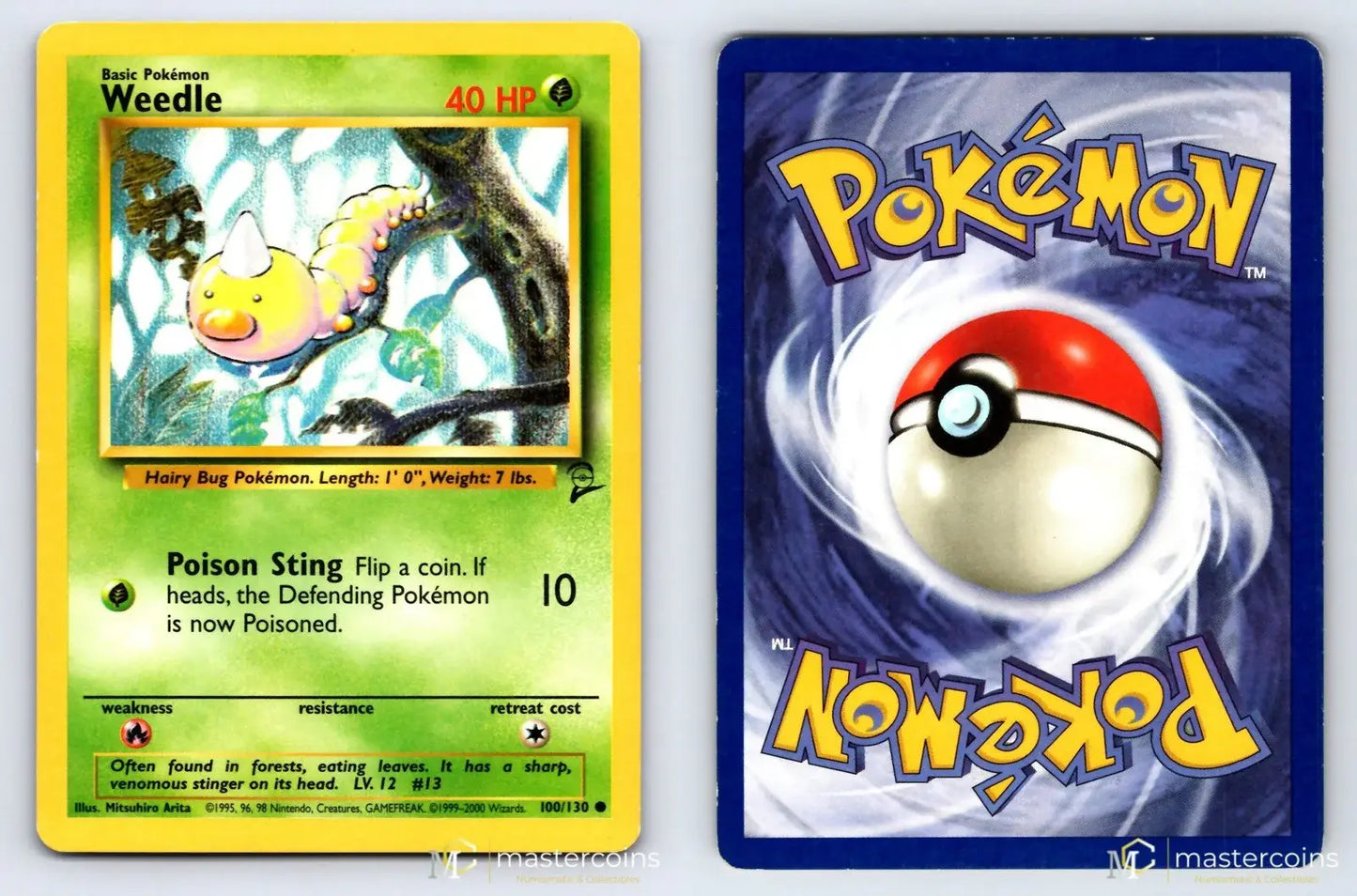 Weedle 100/130 Base Set 2 Pokemon MP - Mastercoins