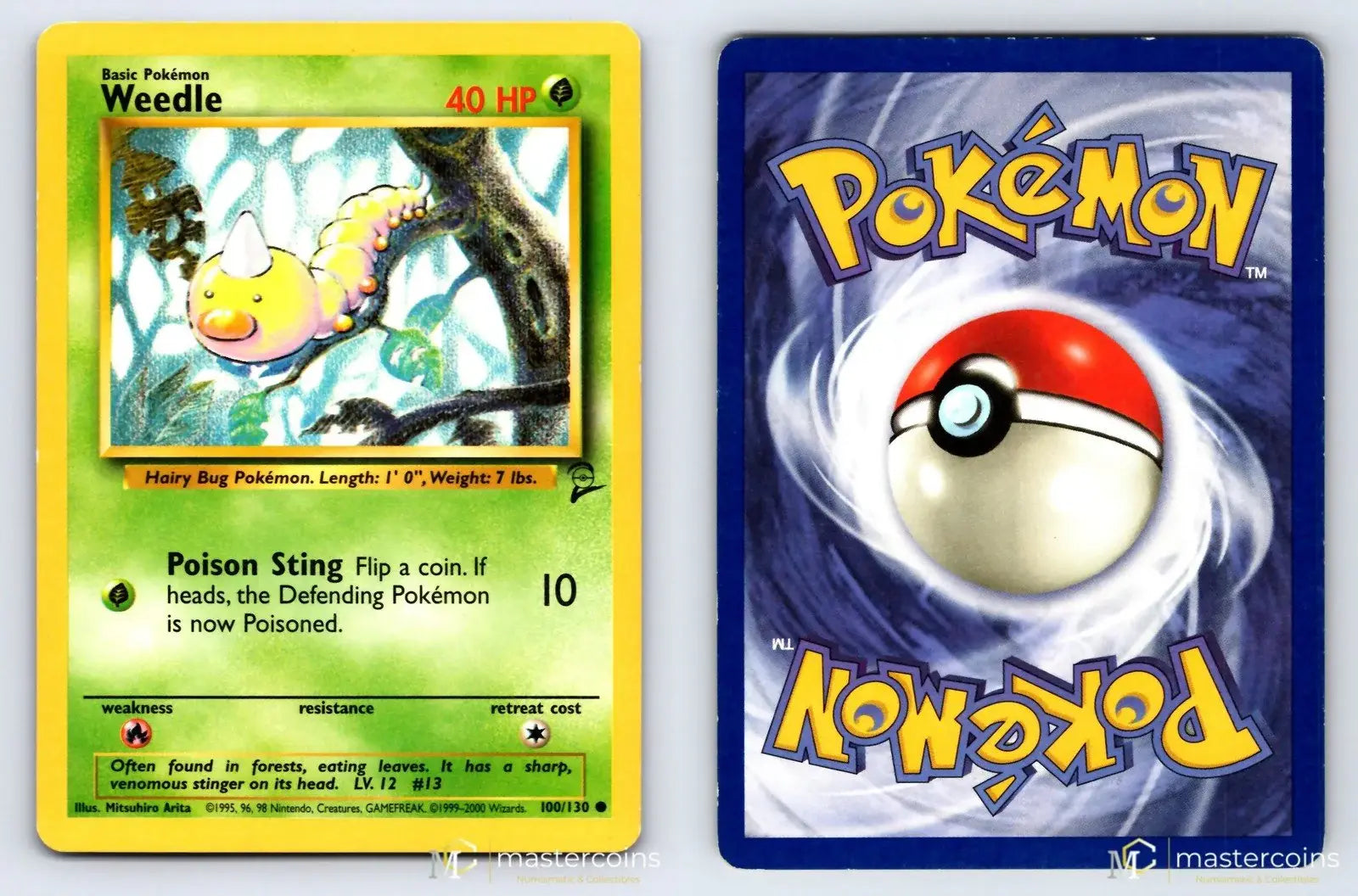 Weedle 100/130 Base Set 2 Pokemon MP - Mastercoins