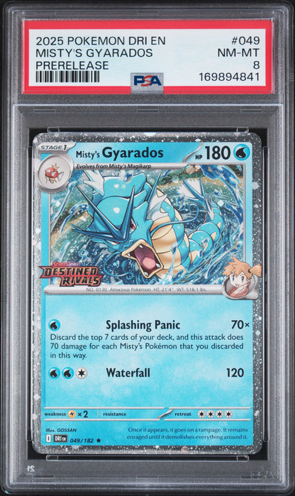 🎰👀 MISTY'S GYARADOS 049/182 DRI EN-DESTINED RIVALS PSA 8