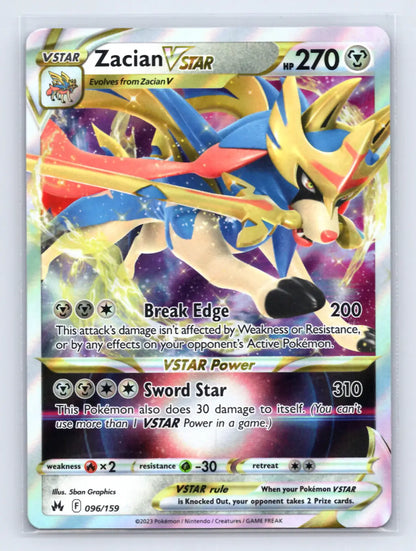 Zacian VSTAR 096/159 Rare VSTAR Crown Zenith Pokemon Near Mint - Mastercoins