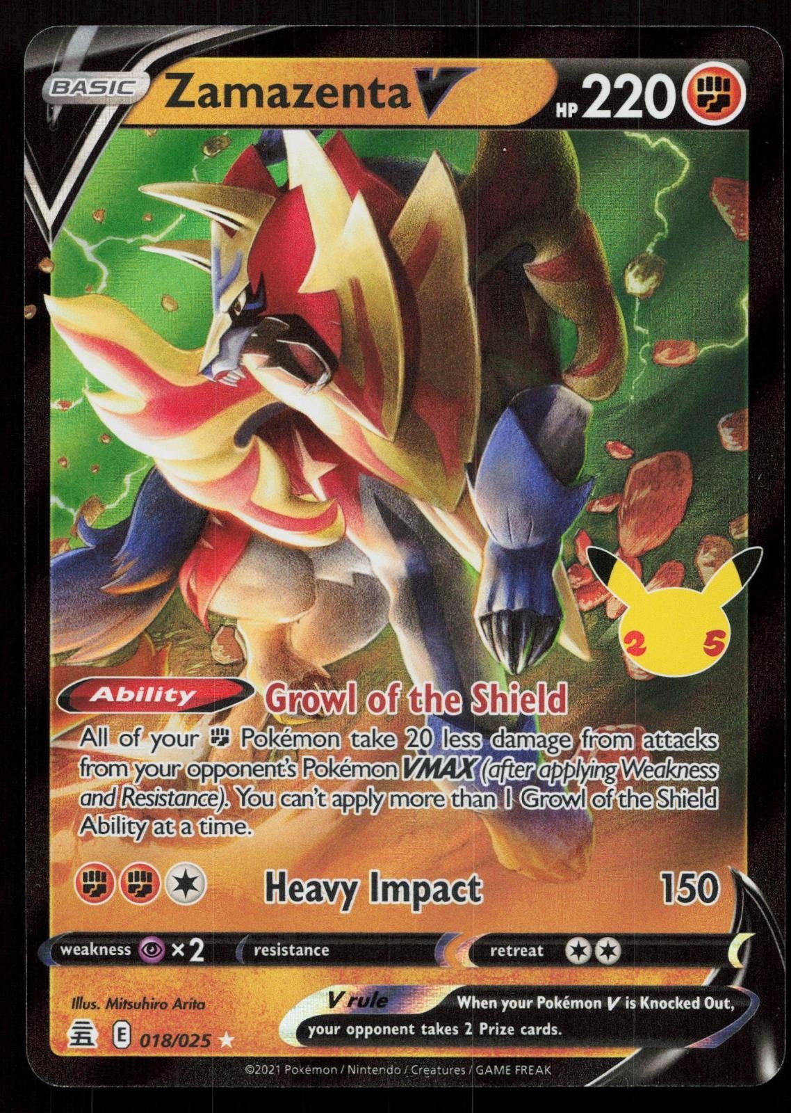ZAMAZENTA V 018/025 CELEBRATIONS NM - Mastercoins