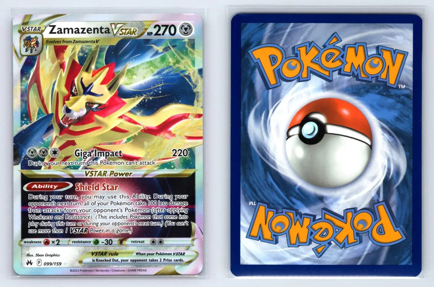 Zamazenta VSTAR 099/159 Rare VSTAR Crown Zenith Pokemon Near Mint - Mastercoins