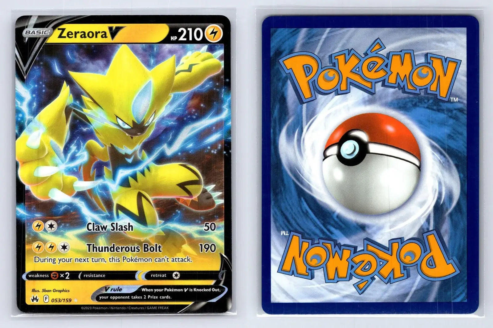 Zeraora V 053/159 Crown Zenith Pokemon NM - Mastercoins