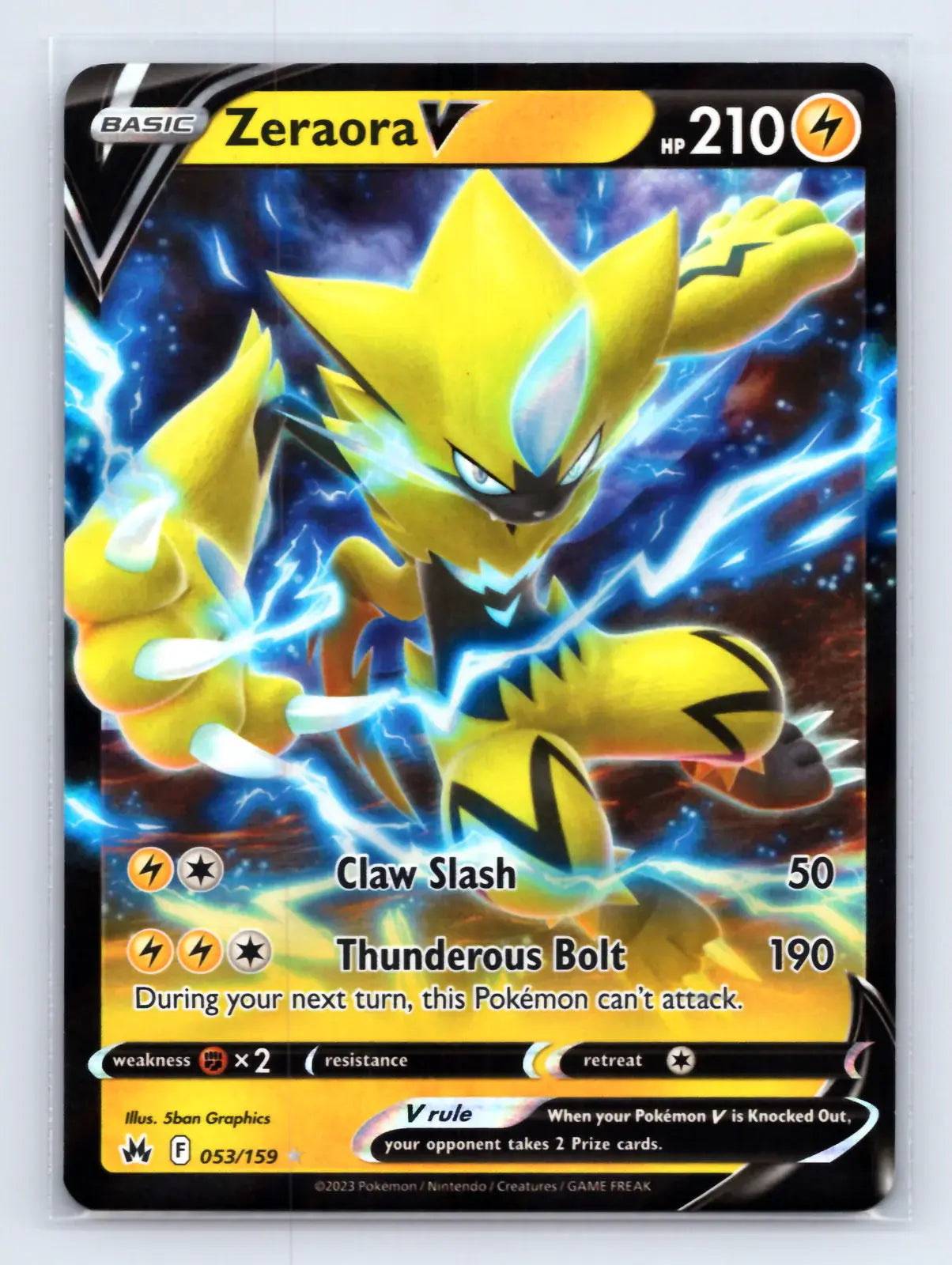 Zeraora V 053/159 Rare V Crown Zenith Pokemon Near Mint - Mastercoins