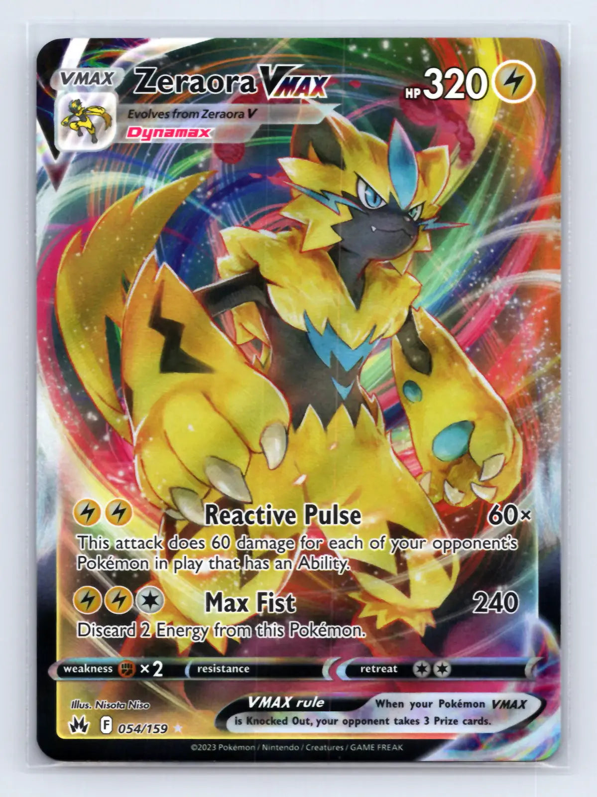 Zeraora VMAX 054/159 Rare VMAX Crown Zenith Pokemon Near Mint - Mastercoins